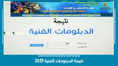 نتيجة الدبلومات الفنية 2025 برقم الجلوس
