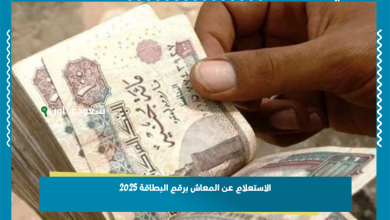 الاستعلام عن المعاش برقم البطاقة 2025