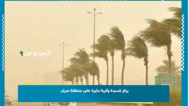 رياح شديدة وأتربة مثيرة على منطقة نجران