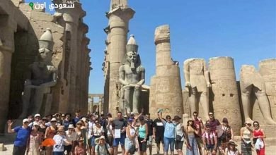 إقبال سياحي كبير على معابد الكرنك بعد موجة الحر