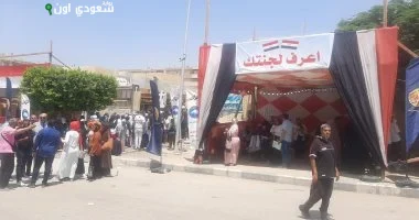 توافد الناخبين على لجان مدينة 15 مايو في اليوم الثاني لانتخابات الشيوخ