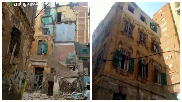 إنقاذ أسرة من سقوط أجزاء عقار قديم في الجمرك بالإسكندرية