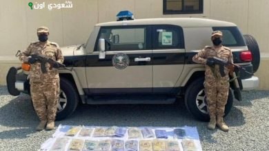 جازان تفكك عملية تهريب ضخمة تشمل 29 كجم حشيش و70 ألف قرص مخدر