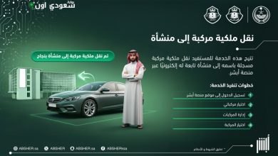 نقل المركبة المسجلة باسمك لمنشأتك بسهولة عبر أبشر