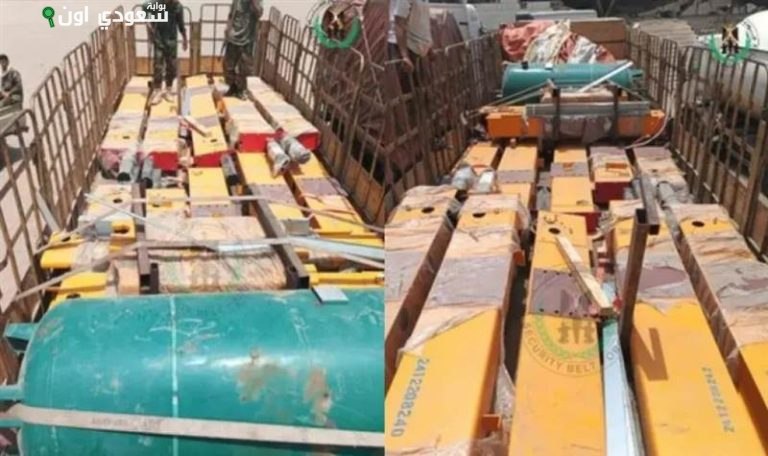 قوات الأمن في محافظة لحج من إحباط عملية تهريب معدات ثقيلة مرتبطة بجماعة الحوثي،