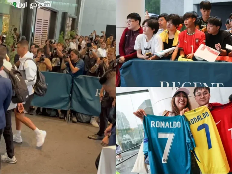 جماهير النصر تتألق بقمصان حمراء وبيضاء في هونج كونج