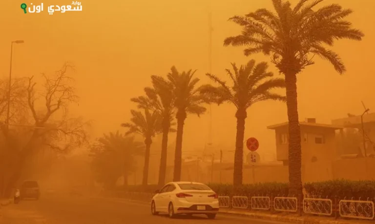 سماء المساء تشهد عواصف ترابية وأتربة متطايرة في الشرقية