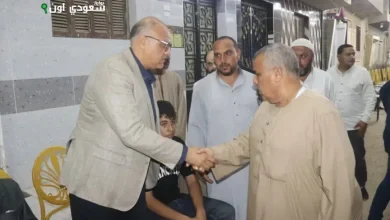 محافظ القليوبية يعزي أسر ضحايا حريق القناطر الخيرية