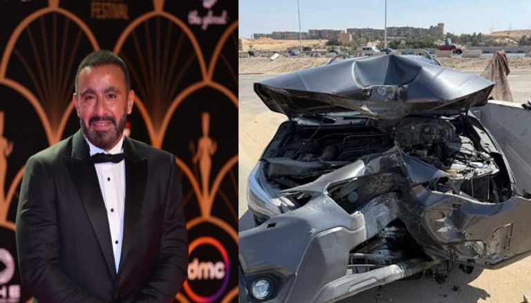 أحمد السقا ينجو من حادث سير مروع دون إصابات