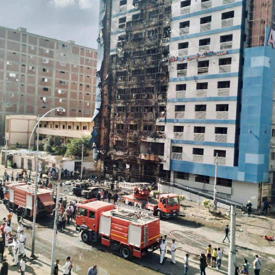 حريق داخل مستشفى بمنطقة كرموز