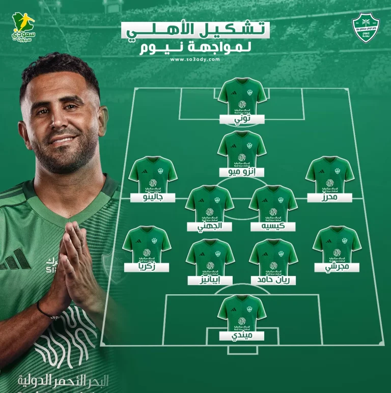 تشكيلة الأهلي النهائية لمباراة اليوم أمام نيوم تكشف عن مفاجآت مثيرة وحماس كبير